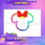 Free Rainbow Mickey Heads Free Red Bow 1 Free SVG - Instant Download
