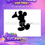 Free Silhouette Glove Free Black and White Mickey Mouse Free SVG - Instant Download