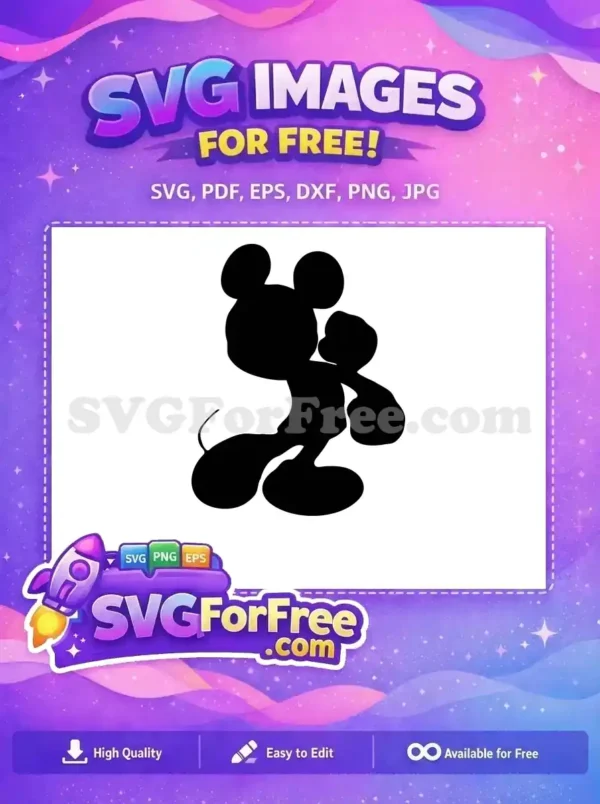 Free Silhouette Black Free Mickey Mouse Disney Free SVG