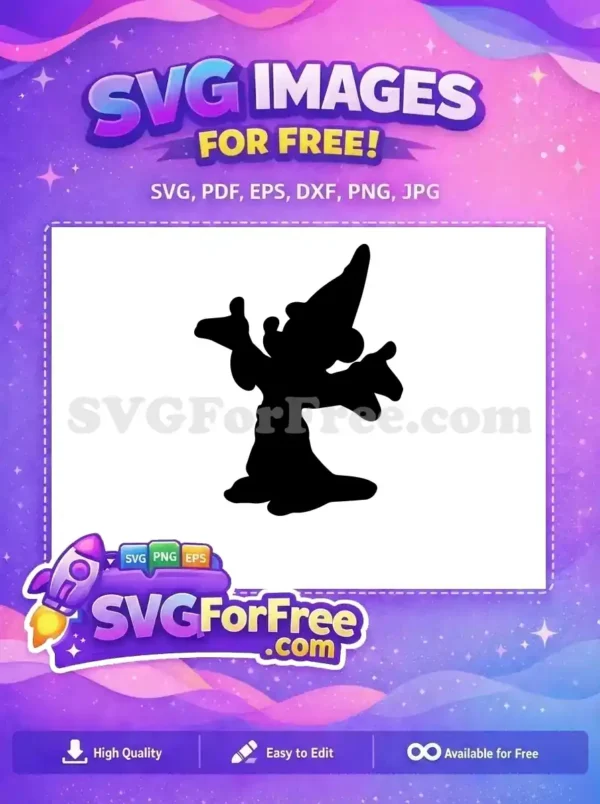Free Sorcerer Mickey Free Fantasia Movie Pose Free SVG