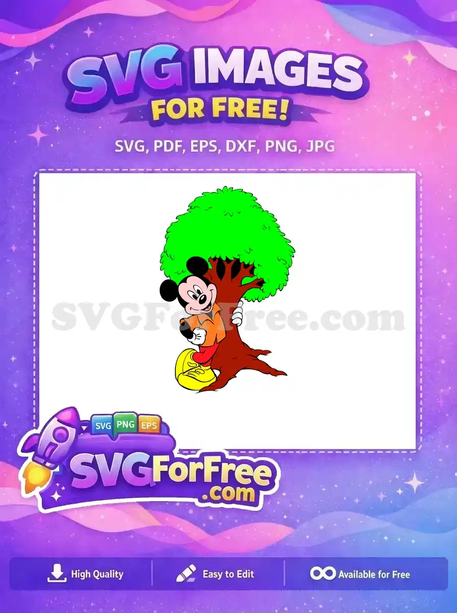 Free Smiling Mickey Orange Shirt Free Tree Hug Disney Free SVG