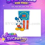 Free Patriotic Mickey Thinking Free Stars Stripes Background Free SVG - Instant Download