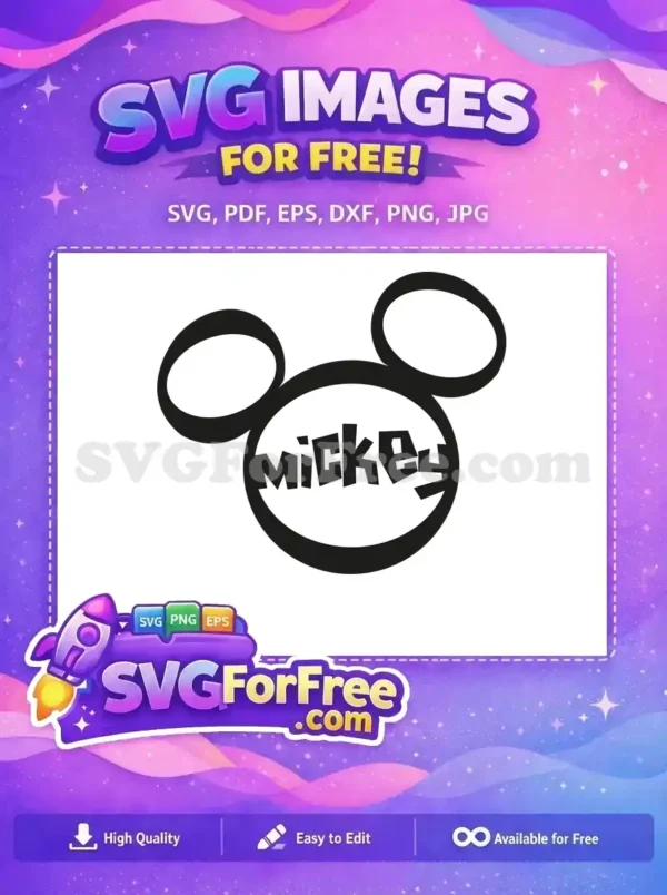 Free Black Mickey Head Free Bold Letters Disney Free SVG