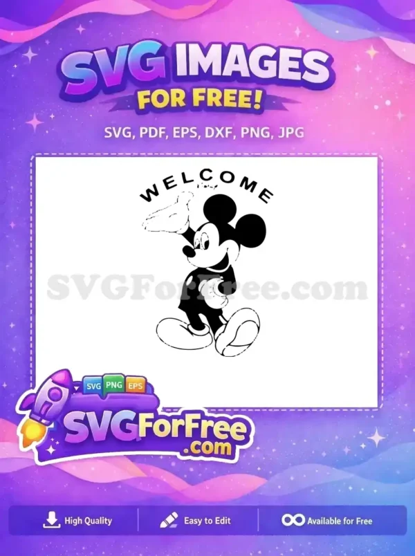 Free Waving Hand Free Welcome Message Mickey Free SVG Free Waving Hand Free Welcome Message Mickey Free SVG
