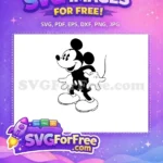 Free Smiling Classic Free Black and White Mickey Free SVG - Instant Download