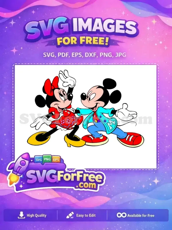 Free Cheerful Expression Free Red Dress Mickey Mouse Free SVG