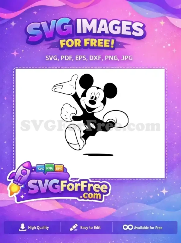 Free Happy Running Free Classic Mickey Mouse Free SVG