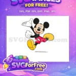 Free Smiling Mickey Free Running Pose Disney Free SVG - Instant Download