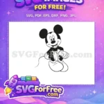 Free Happy Classic Free Sitting Pose Mickey Mouse Free SVG - Instant Download