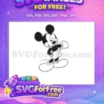 Free Smiling Mickey Mouse Free Classic Pose Disney Free SVG 1 - Instant Download