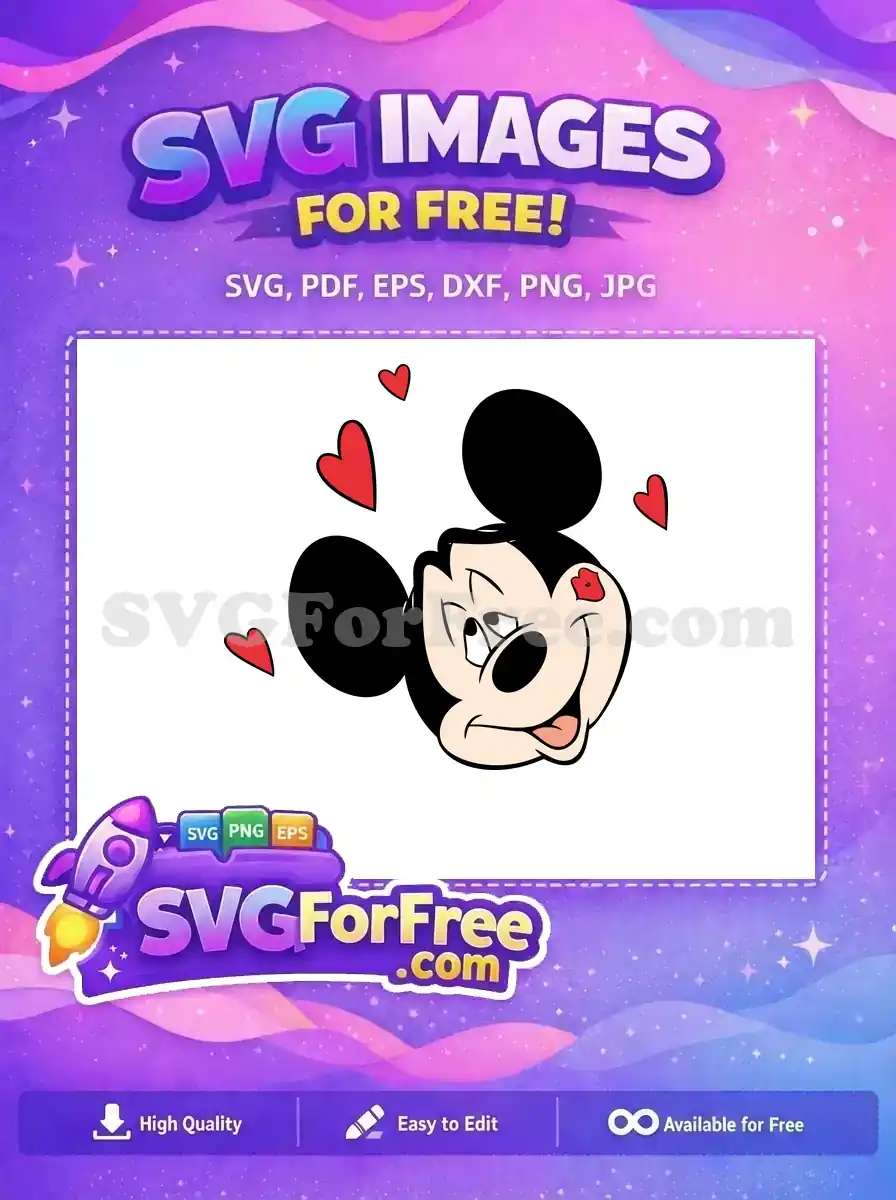 Free Kissing Lips Free Hearts Mickey Mouse Free SVG