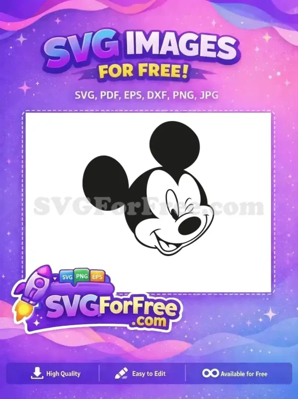 Free Winking Mickey Mouse Free Classic Disney Free SVG