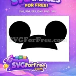 Free Big Ears Free Black Silhouette Mickey Mouse Free SVG - Instant Download