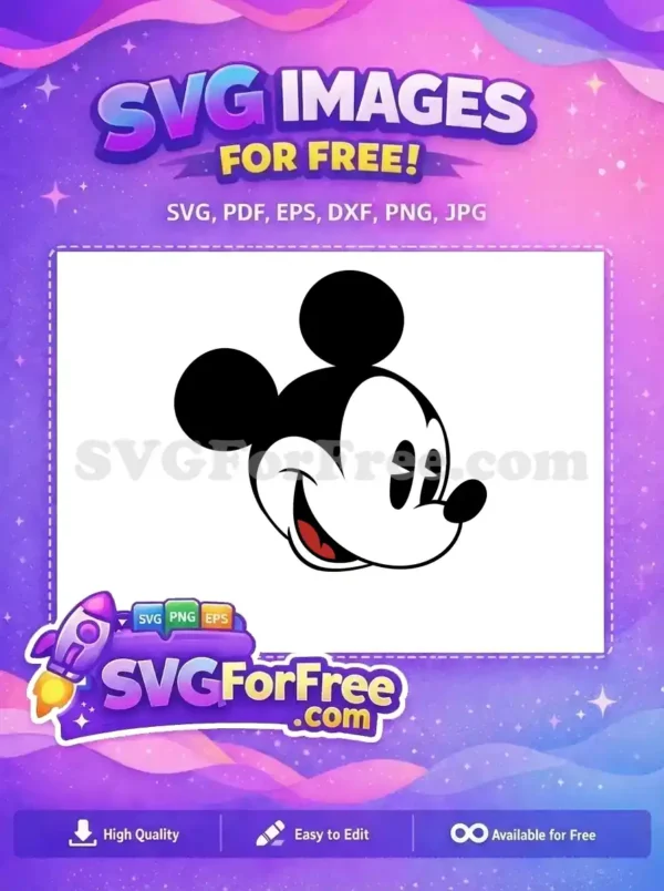 Free Smiling Mickey Free Red Tongue Mickey Mouse Free SVG