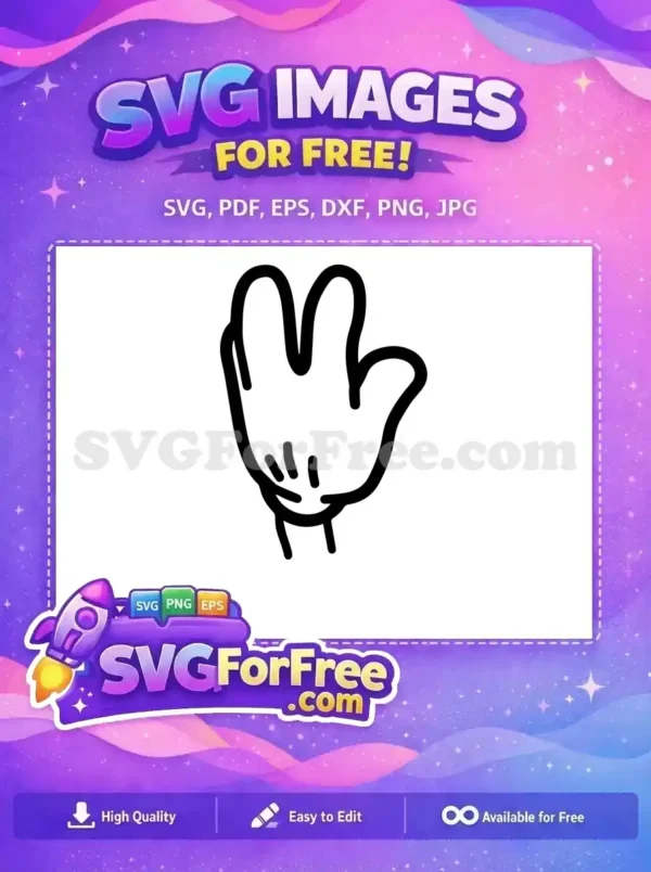 Free Cartoon Hand Free Mickey Mouse Hand Gesture Free SVG