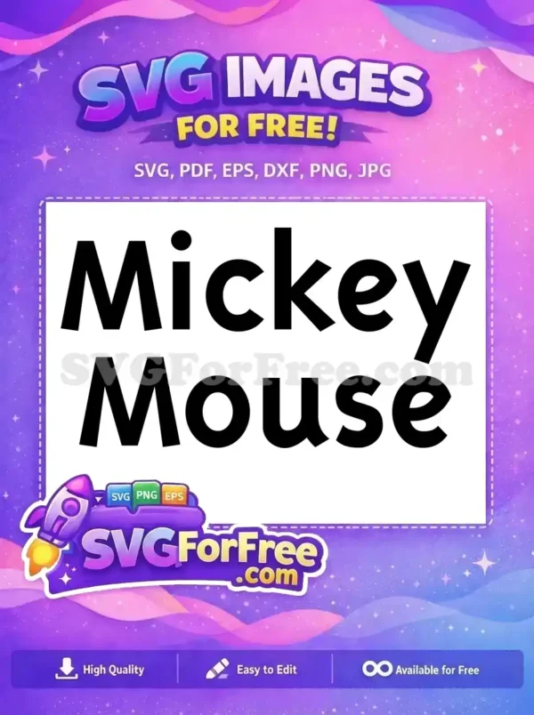 Free Bold Mickey Free Mouse Text Disney Free SVG