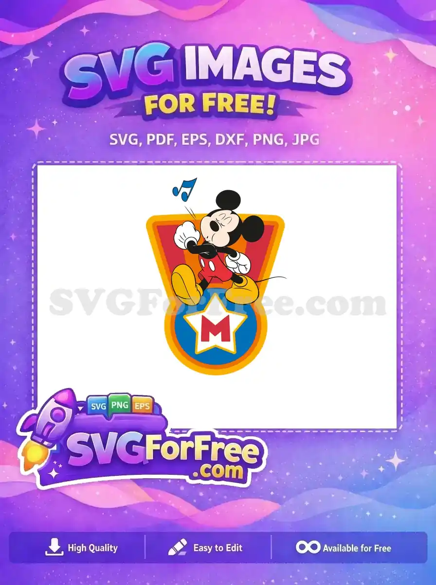 Free Musical Note Free Happy Mickey Mouse Free SVG