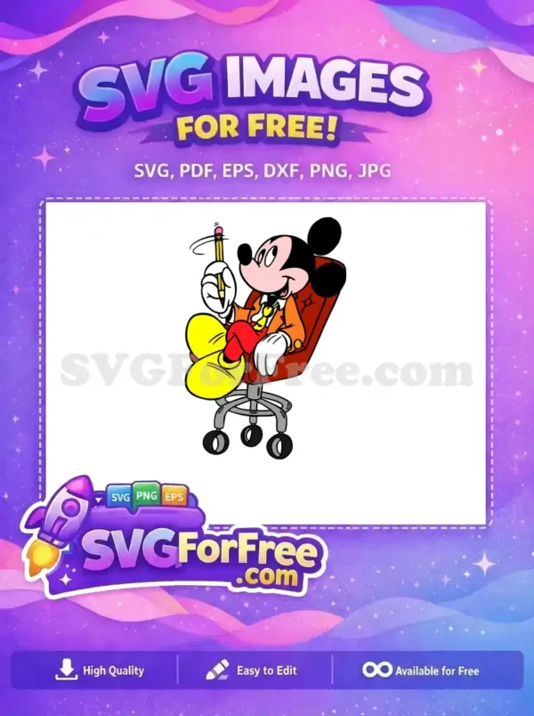 Free Cartoon Pencil Free Yellow Shoes Mickey Mouse Free SVG