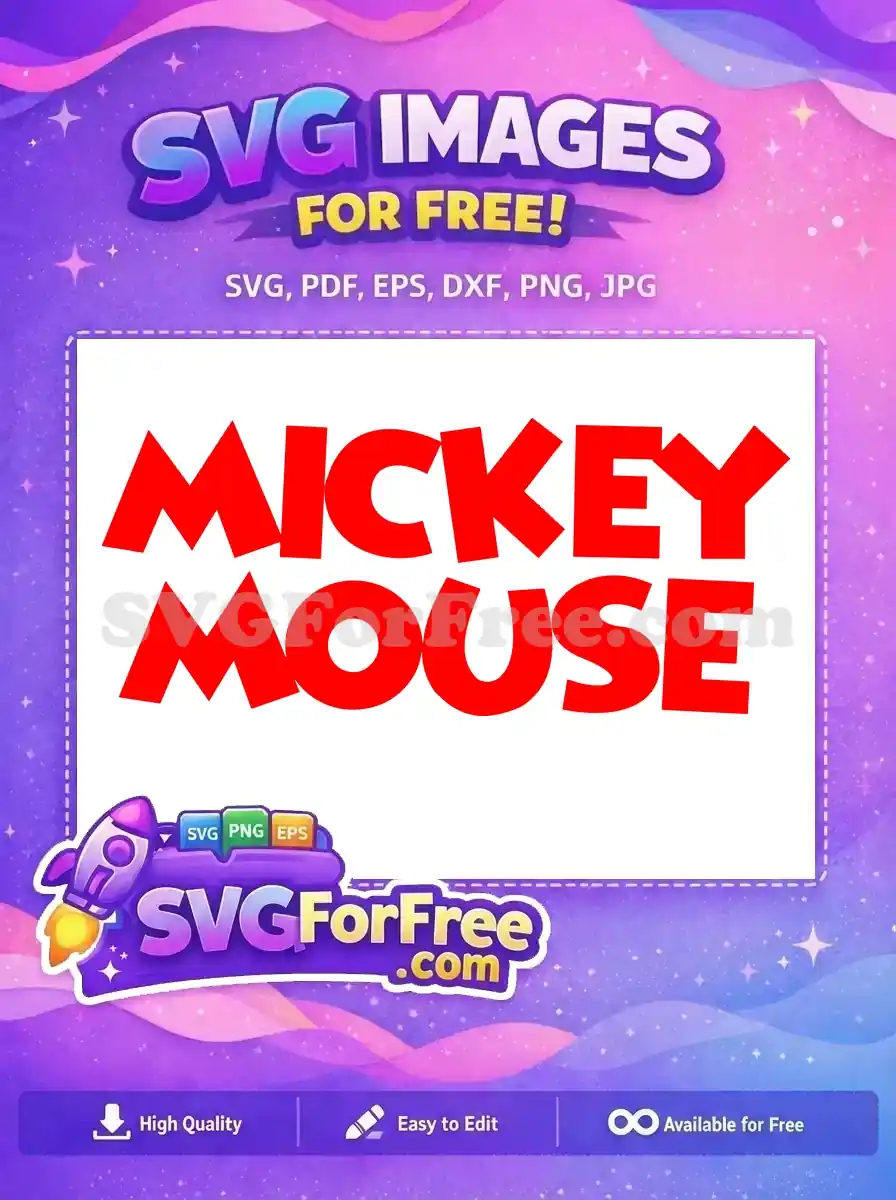 Free Bold Red Letters Free Mickey Mouse Text Disney Free SVG