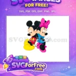 Free Smiling Couple Free Minnie Pink Bow Disney Free SVG - Instant Download