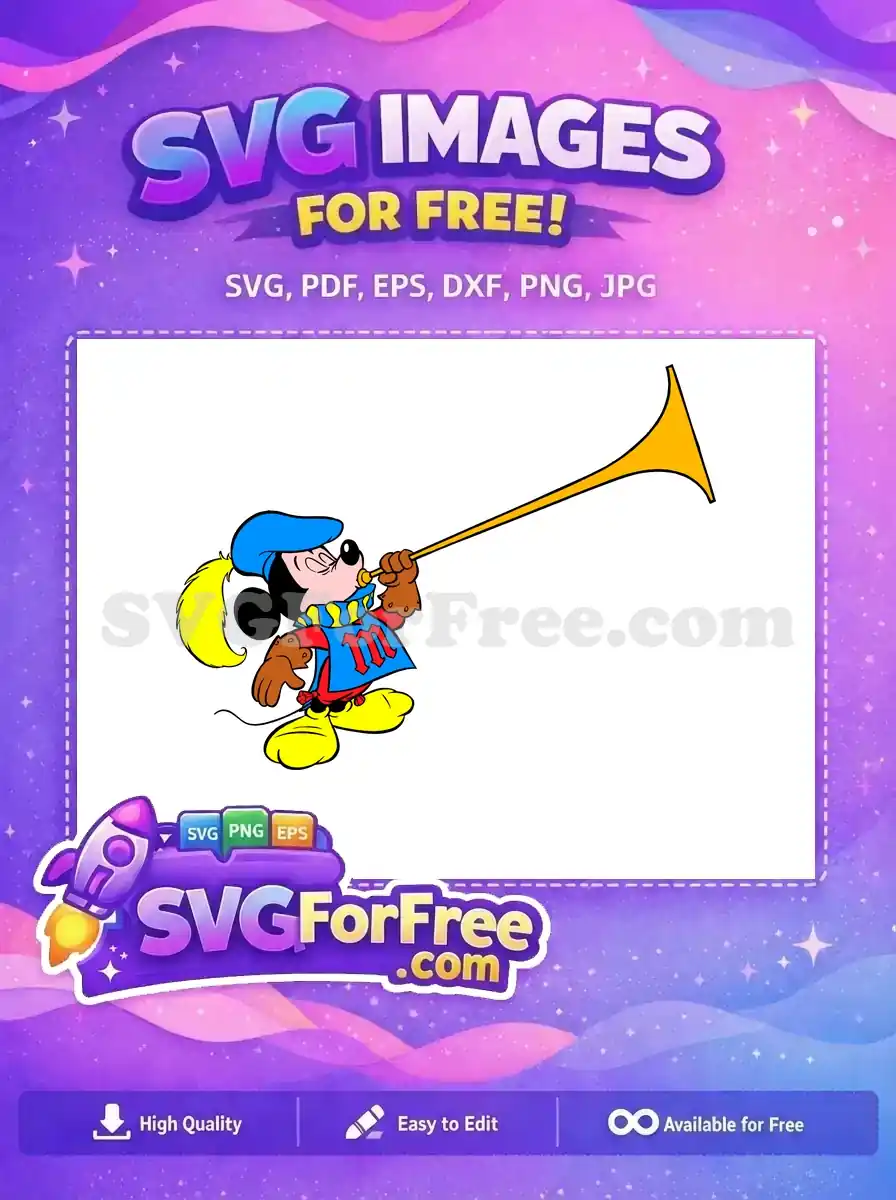 Free Blue Hat Free Yellow Horn Mickey Mouse Free SVG