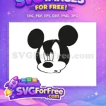 Free Black White Face Free Classic Design Mickey Mouse Free SVG - Instant Download