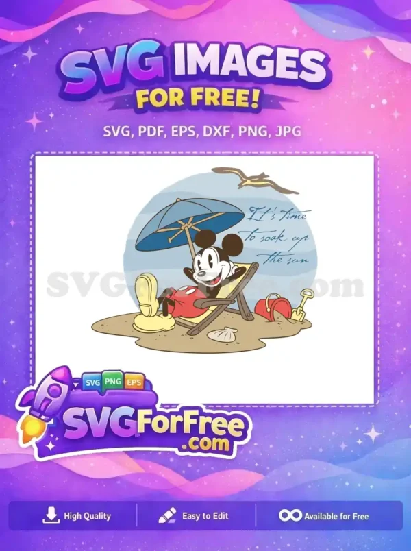 Free Smiling Mickey Free Beach Chair Mickey Mouse Disney Free SVG