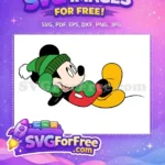 Free Green Beanie Free Reclined Pose Mickey Free SVG - Instant Download