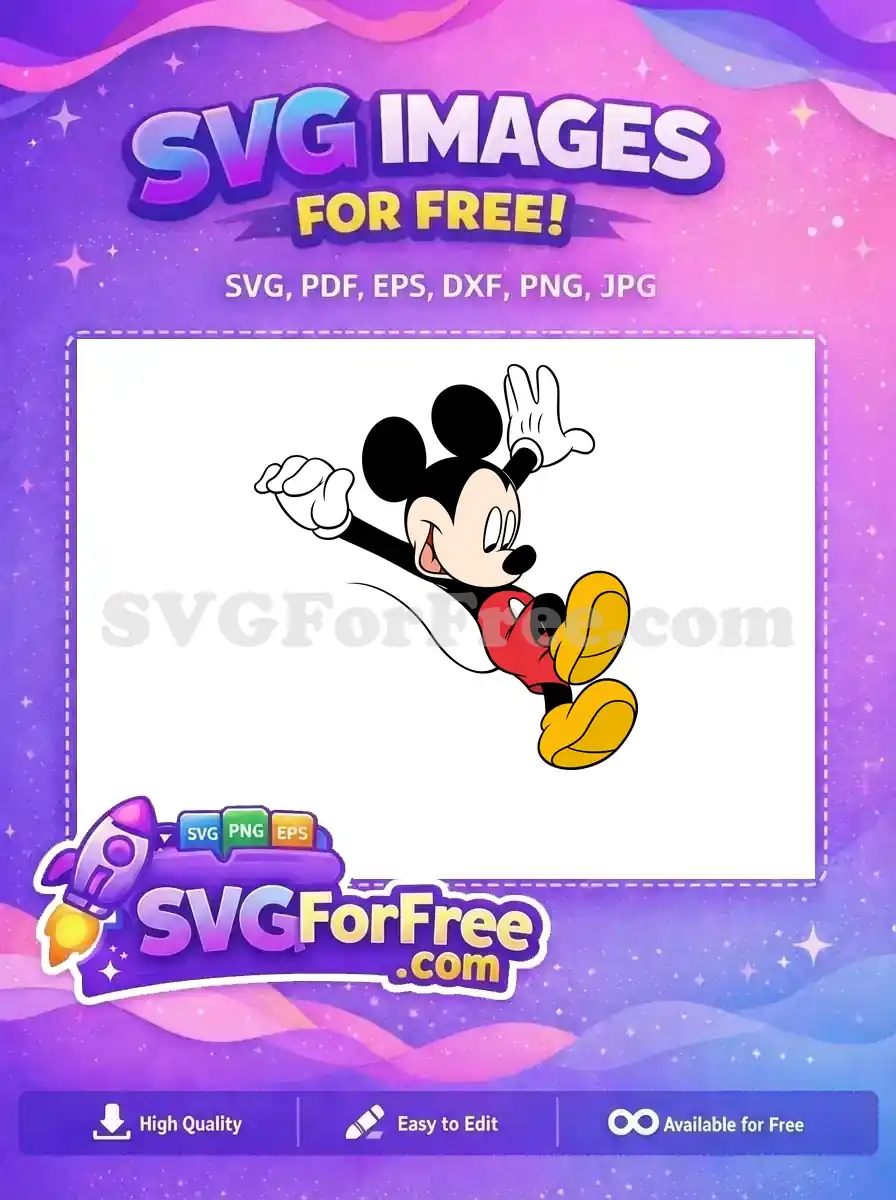 Free Joyful Pose Free Animated Disney Character Mickey Free SVG