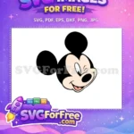 Free Winking Expression Free Classic Mickey Mouse Free SVG - Instant Download