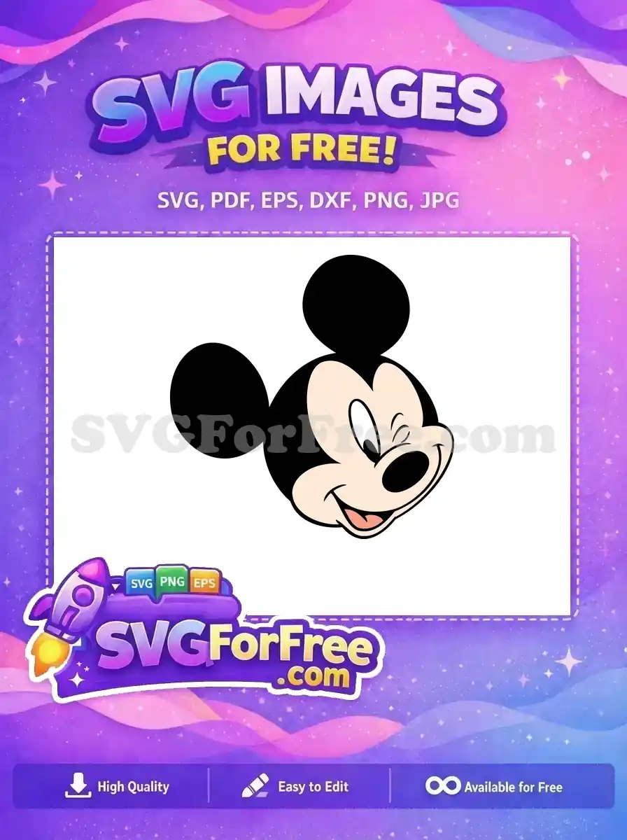 Free Winking Expression Free Classic Mickey Mouse Free SVG