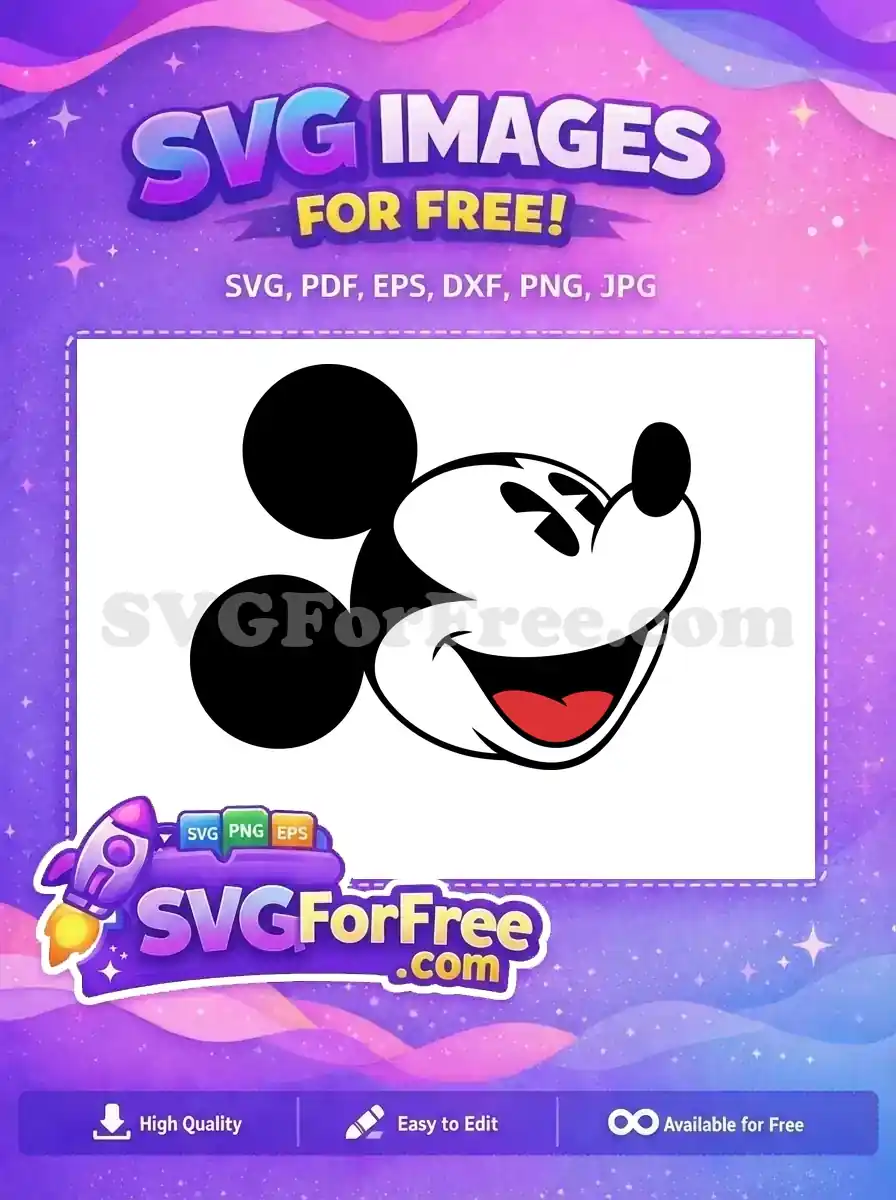 Free Smiling Face Free Classic Ears Mickey Mouse Free SVG 2