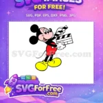 Free Smiling Mickey Free Holding Clapperboard Movie Free SVG - Instant Download