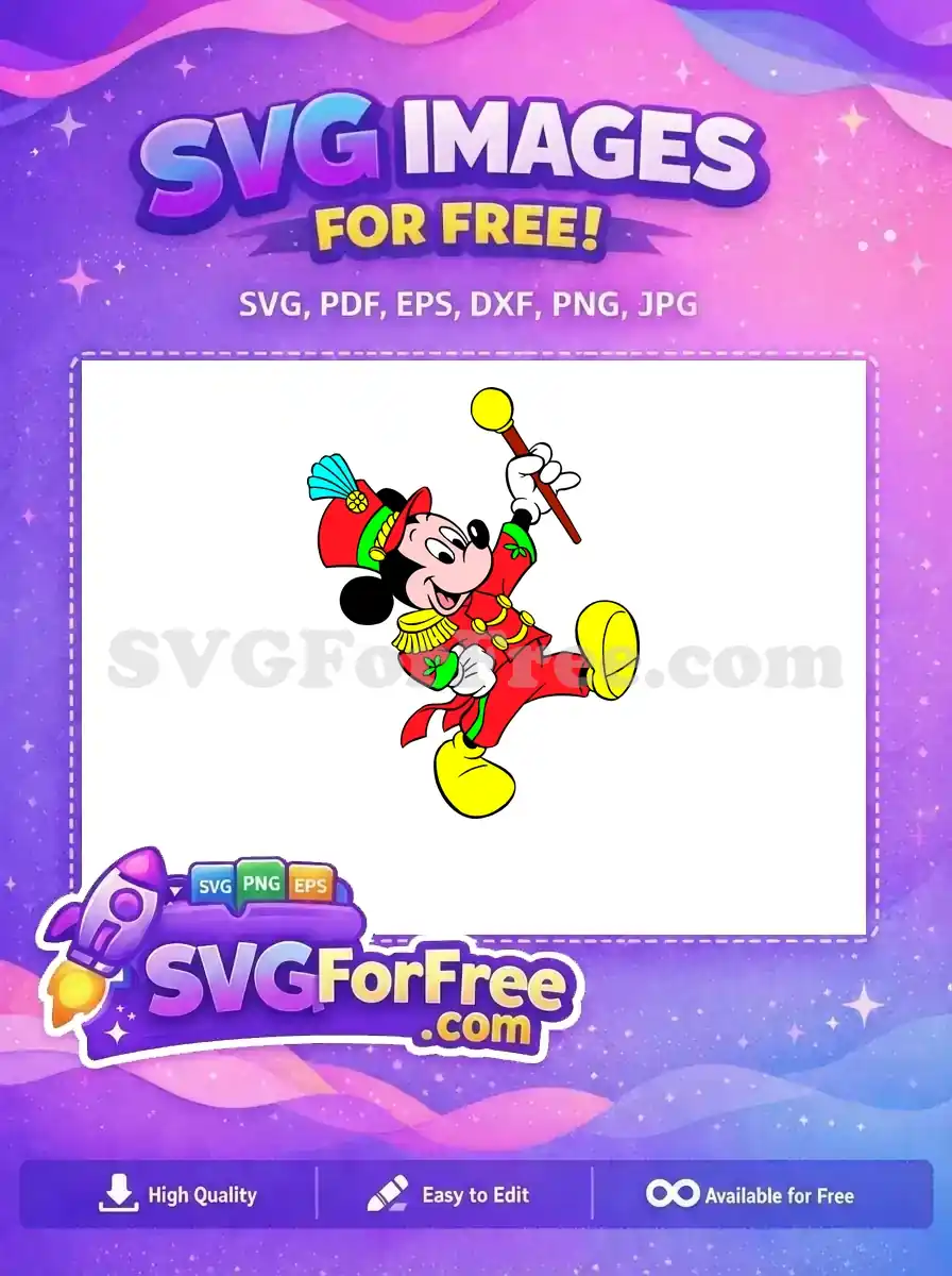 Free Red Bandleader Free Yellow Shoes Mickey Mouse Free SVG