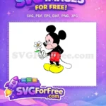 Free Crying Mickey Free Holding Flower Disney Free SVG - Instant Download
