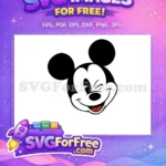 Free Winking Mickey Free Mouse Disney Character Free SVG - Instant Download