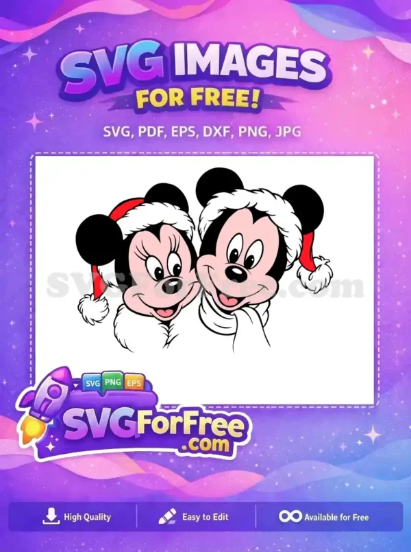 Free Smiling Faces Free Santa Hats Mickey and Minnie Free SVG