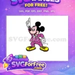 Free Pointing Up Free Purple Suit Mickey Mouse Free SVG - Instant Download