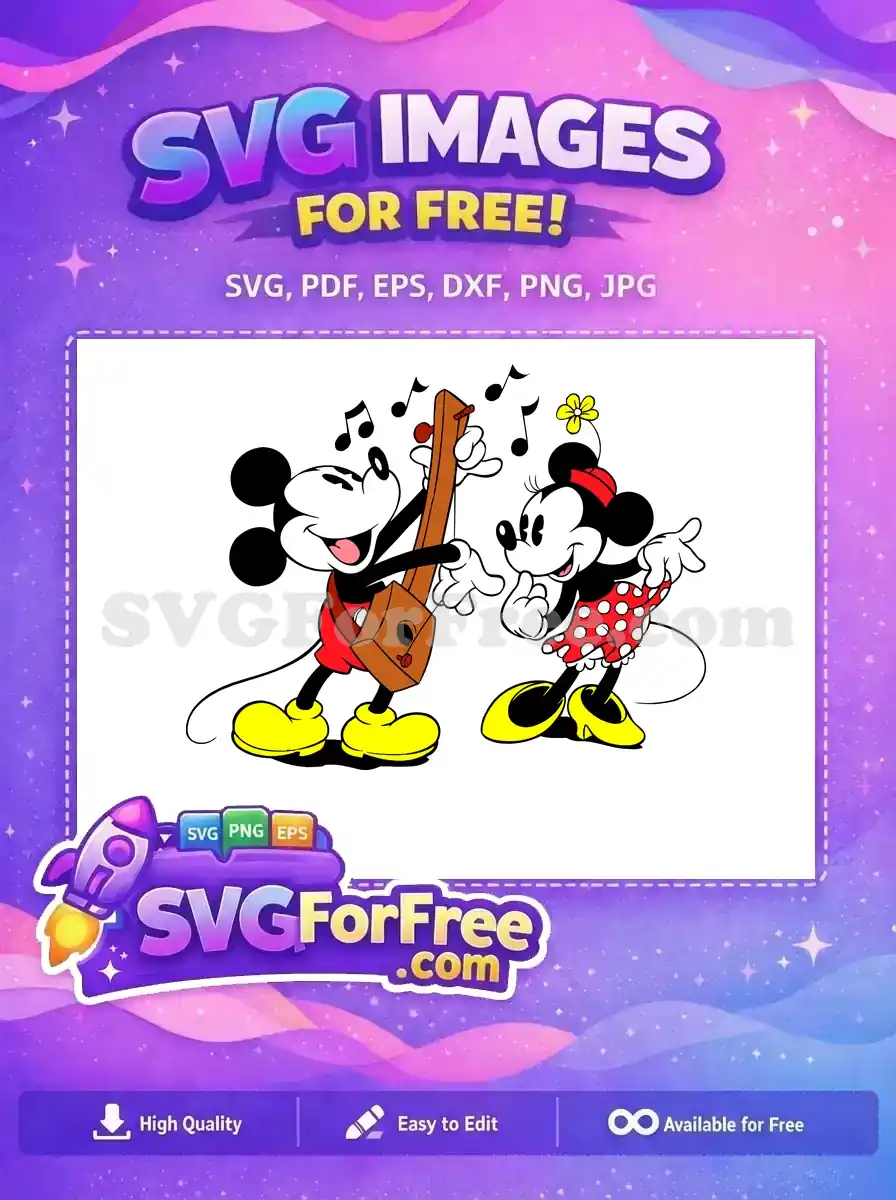 Free Guitar Music Free Polka Dots Mickey Free SVG