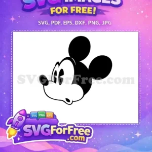 Free Black and White Free Mickey Mouse Head Disney Free SVG