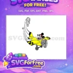 Free Yellow Plane Free Pilot Gear Mickey Free SVG - Instant Download