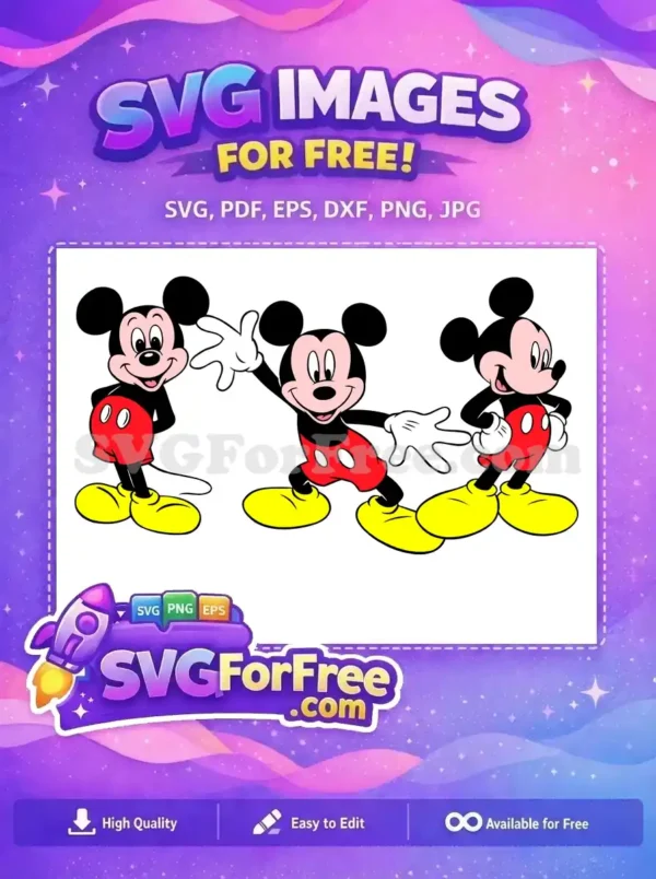 Free Classic Pose Free Red Shorts Mickey Mouse Free SVG