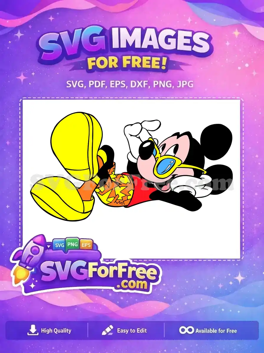 Free Yellow Shoes Free Blue Glasses Mickey Mouse Free SVG