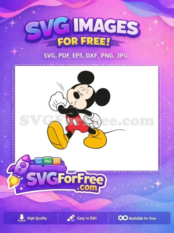 Free Cartoon Punch Free Red Shorts Mickey Mouse Free SVG