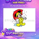 Free Red Umbrella Free Yellow Raincoat Mickey Mouse Free SVG - Instant Download