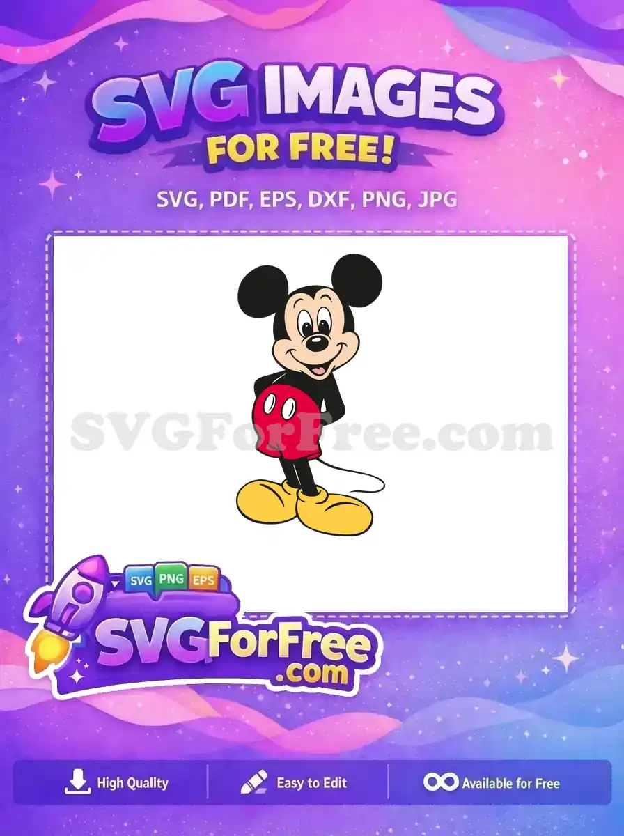 Free Smiling Face Free Red Shorts Mickey Mouse Free SVG 3