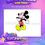 Free Happy Mickey Free Running Pose Disney Free SVG - Instant Download