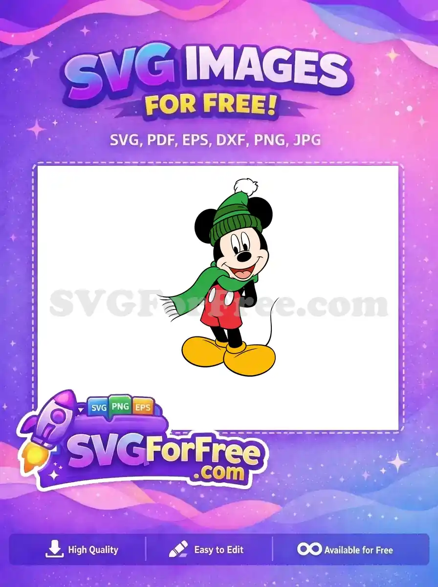 Free Green Hat Free Green Scarf Mickey Free SVG
