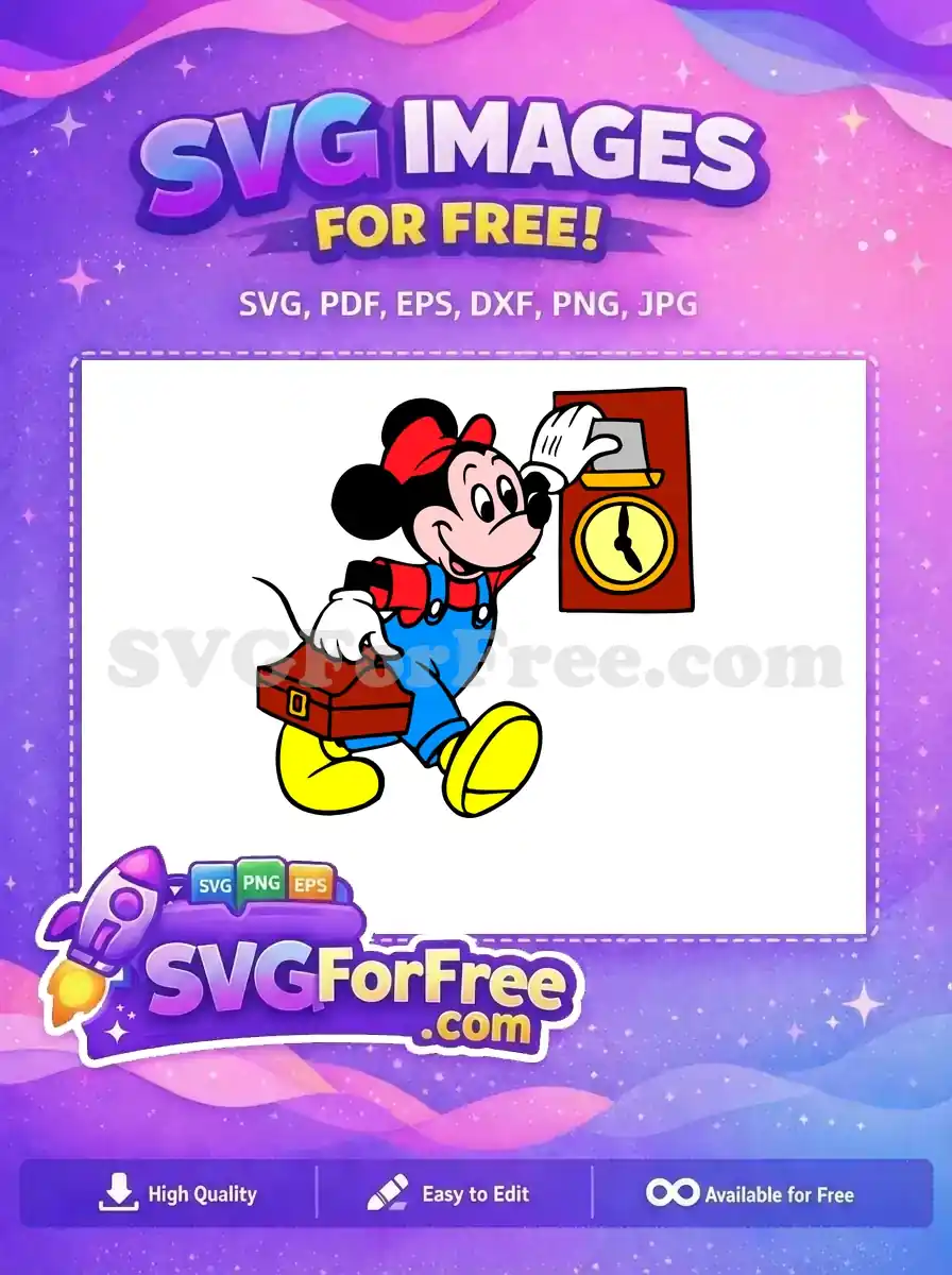 Free Smiling Mickey Free Punching Timeclock Mickey Mouse Disney Free SVG