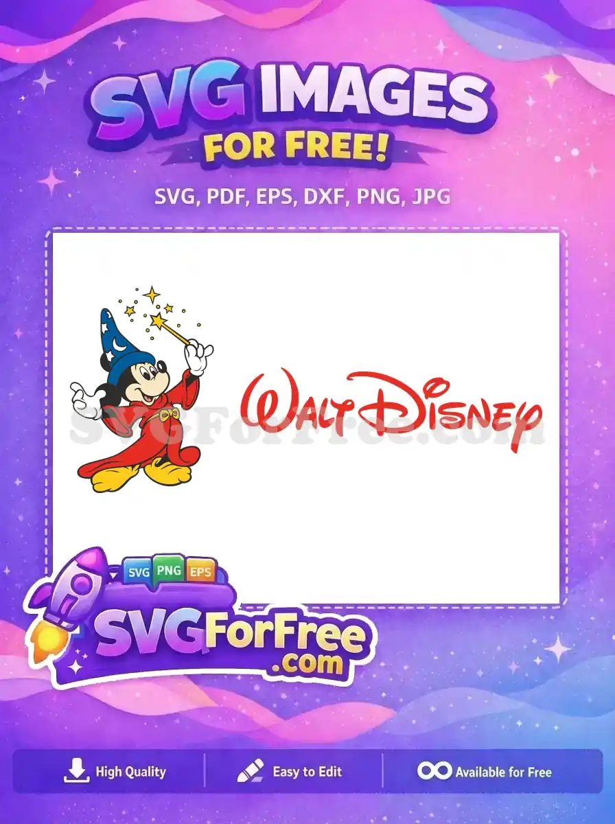 Free Sorcerer Mickey Stars Free Red Robe Fantasia Free SVG